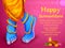 Lord Krishna in Happy Janmashtami festival background of India