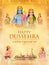 Lord Ram, Sita, Laxmana, Hanuman, Bharat and Shatrughna in Ram Darbar for Dussehra Navratri festival of India poster