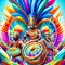 Lord Rama and Ganesha on colorful background, 3d rendering. Computer digital drawing. Generative AI