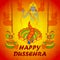 Lord Rama in Happy Dussehra with colorful lamp