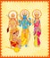Lord Rama, Laxmana, Sita with Hanuman