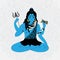 Lord Shiva. Hindu gods illustration. Indian Supreme God Shiva sitting in meditation.