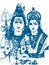 Lord Shiva and Parvati Hindu Wedding Card Design Element. Drawing of Shiva Parvati Outline Editable Vector Illustration