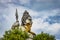 Lord shiva statue isolated at murdeshwar temple close up shots from unique angle