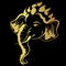 Lord Sree Ganesh with golden brush stroke. illustration isolated on black background