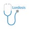 Lordosis word and stethoscope icon