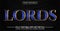Lords text, shiny blue gold style editable text effect