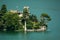 Loreto island in the middle of the Iseo lake. Italy