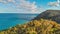 Lorne coastline, Australia. Aerial view from drone at dusk