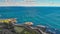 Lorne coastline, Australia. Aerial view from drone at dusk