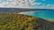 Lorne coastline, Australia. Aerial view from drone at dusk