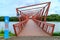 Lorong Halus Bridge with warning sign of dismount and push bicycle