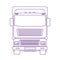 Lorry car front view. Truck for transportation various objects. Vector linear illustration.