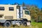 Lorry motorhome camping on nature