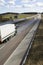 Lorry speeding into distance