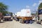 Lorry transports huge marble stones