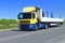 Lorry truck with flatbed semitrailer