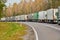 Lorry truck stack in long traffic jam