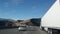 Lorry truck or trailer, freight container cargo transportation. USA highway road