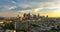Los angeles aerial view, flying with drone. Los Angeles downtown skyline. Los angels city.