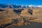 Los Angeles Aqueduct passes between mountains and lake