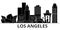 Los Angeles architecture vector city skyline, travel cityscape with landmarks, buildings, isolated sights on background