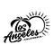 Los Angeles. Black and white lettering design. Decorative inscription. Vintage vector and illustration.