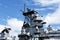 LOS ANGELES, CALIFORNIA - 06 MAR 2020: USS Iowa, a WWII battleship now retired and a Maritime Museum in the Port of Los Angeles