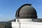 LOS ANGELES, CALIFORNIA - 12 FEB 2020: Dome at Griffith Park Observatory that houses the Triple Beam Coelostat that reflects