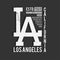 Los Angeles, California typography. Monochrome typography for t-shirt print. T-shirt graphics