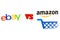 Los Angeles, California, USA - 17 January 2020: Ebay versus Amazon comparison concept, Illustrative Editorial