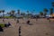 Los Angeles, California, USA, JUNE, 15, 2018: Outdoor view of members of Venice Beach Hoops playing basketball at the