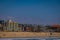 Los Angeles, California, USA, JUNE, 15, 2018: Outdoor view of Santa Monica State Beach, in the back residential