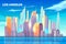 Los Angeles city bay skyline cartoon vector