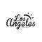Los Angeles city name, original design, black ink hand written inscription, typography design for poster, card, logo