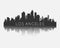 Los angeles city skyline silhouette with reflection vector illustration