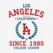 Los Angeles college typography for t-shirt. California slogan tee shirt, sport apparel print. LA vintage graphics. Vector.