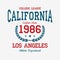 Los Angeles college typography for t-shirt. California slogan tee shirt, sport apparel print with vintage graphics. Vector