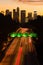 Los Angeles Downtown City Skyline Rush Hour Traffic Dusk