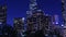 Los Angeles Downtown Night Skyline Buildings Tilt Down California USA