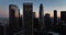 Los Angeles downtown skyline with skyscrapers. Los-angeles city top view. Flmed LA by drone.