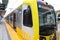 Los Angeles Metro Rail Train stopped at Santa Monica Metro Station Platform - Public Transport of Los Angeles county, California