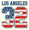 Los angeles number 32 america flag texture images