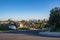 Los Angeles Residential Street with Downtown LA Skyline