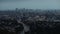 Los Angeles skyline city timelapse with zoom. Beautiful transition from dusk to night lights overlooking DTLA and