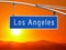 Los Angeles Street Sign with Santa Monica Mountains Sunset