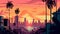 Los Angeles Sunset In 1810s: A Pixel Art Illustration