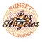 Los Angeles sunset, typography sport, California t-shirt