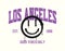 Los Angeles t-shirt design with college style text, graffiti smile and slogan - only good vibes. Tee shirt print with graffiti