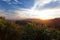 Los Angeles, view from Griffith Park at the Hollywood hills at sunset, southern California